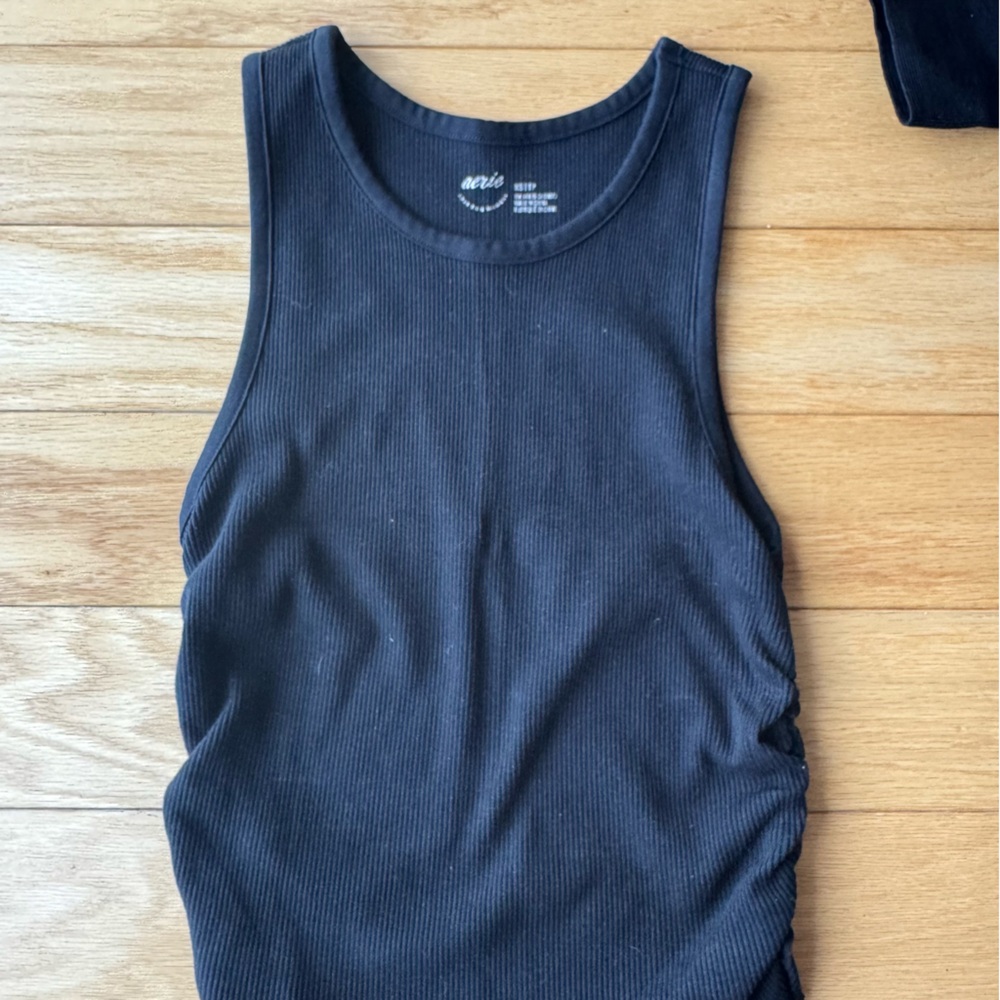Aerie Black Ribbed Tank Top
